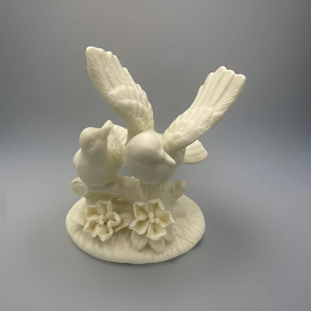 White Doves Bisque Porcelain Set Of‎ 2 Love Birds